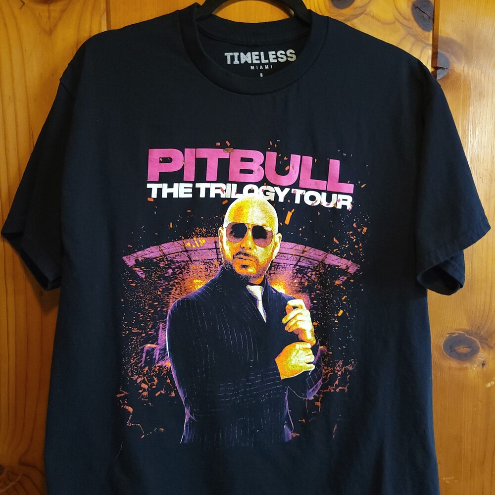 Timeless Miami Pitbull The Trilogy Tour Black Large T-Shirt